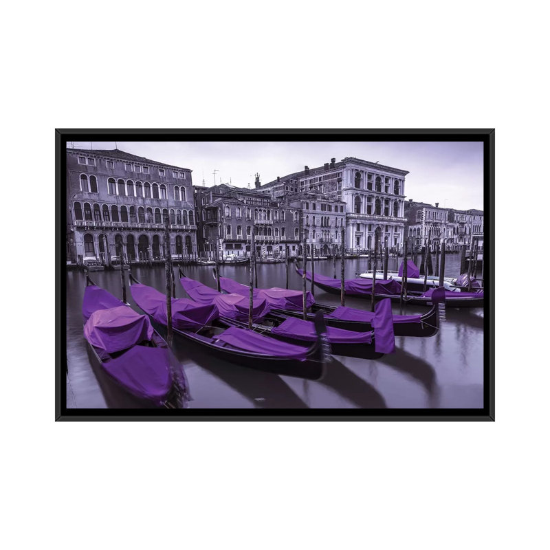 " Venice XVII " by Assaf Frank, 18" H x 26" W x 1.5" D, Black Framed Canvas