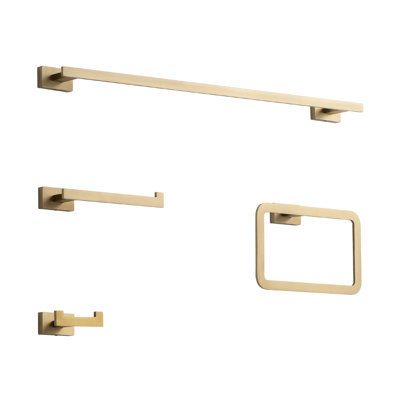 Solid Stainless Steel Wall-Mounted 4-piece bathroom hardware set