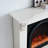 Beige Solid Wood Electric Fireplace