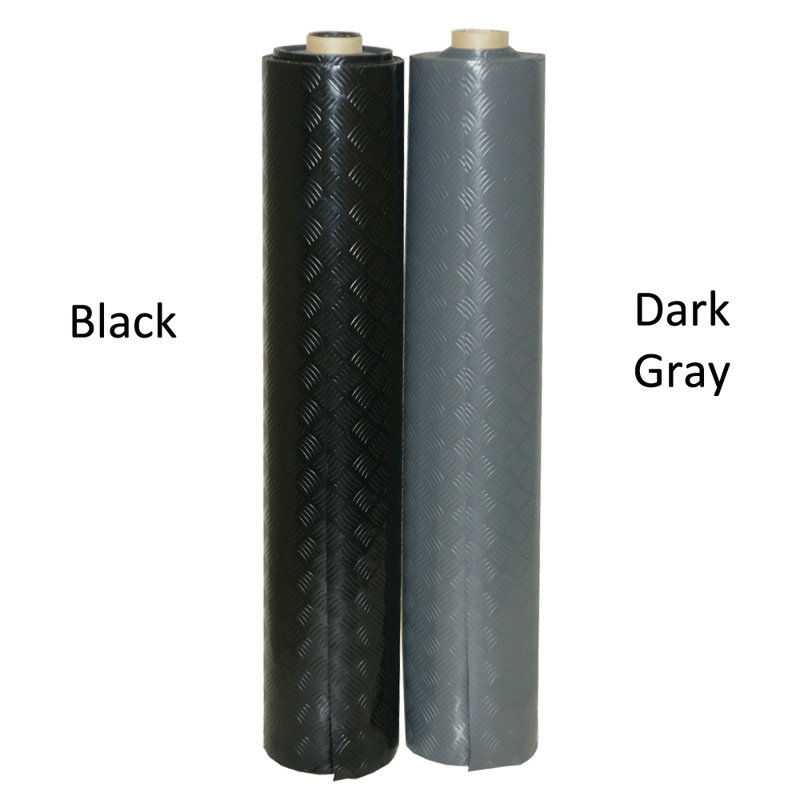 Rouleau de plancher de garage en noir 4 pi. x 30 pi. losange-poignée