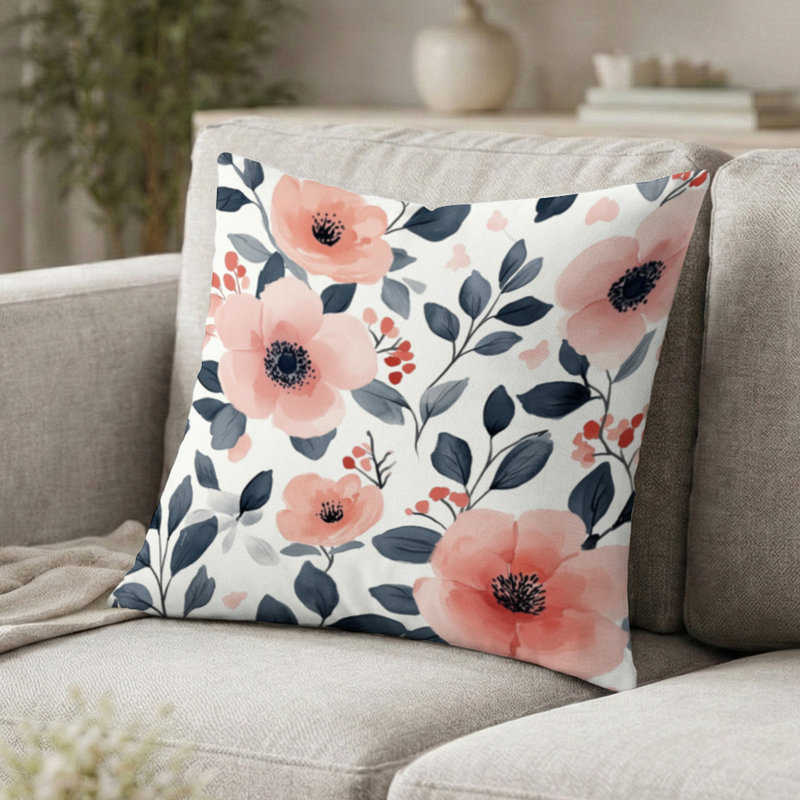 Coussin Floral, H 18 po x l 18 po