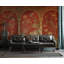 Papier peint chinois Pavillon de pagodes sur fond rouge-343866828-343866865