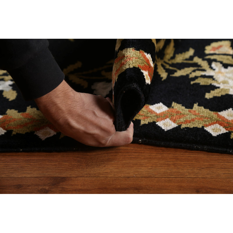 Tapis oriental en laine et soie à motif végétal noué à la main 5 pi 9 po x 8 pi 2 po