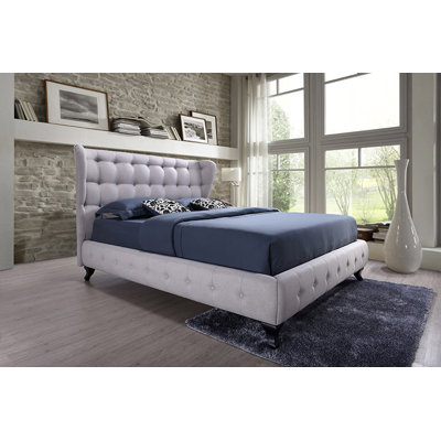 Upholstered Wingback Bed