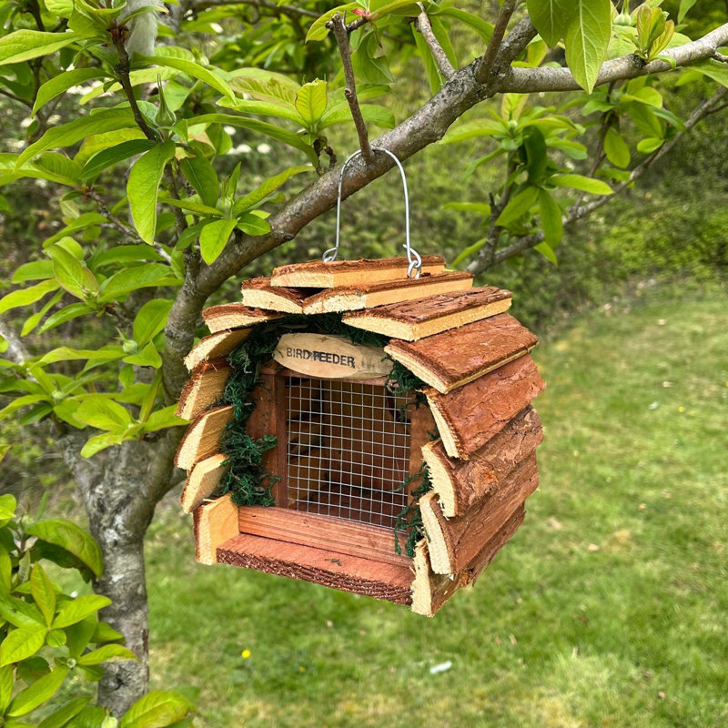 Giesen Wood Hanging Decorative Bird Feeder