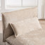 Élégante chaise longue rembourrée sans accoudoirs, canapé simple avec coussins, module de canapé simple combinable-343101533