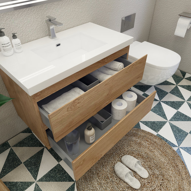 Baylor Floating Open Storage Single Bathroom Vanity (42)