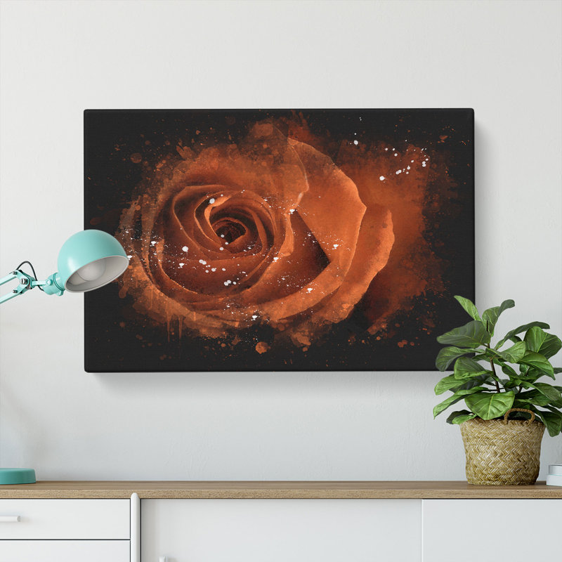 Orange Rose - Wrapped Canvas, 50cm H x 76cm W x 3cm D