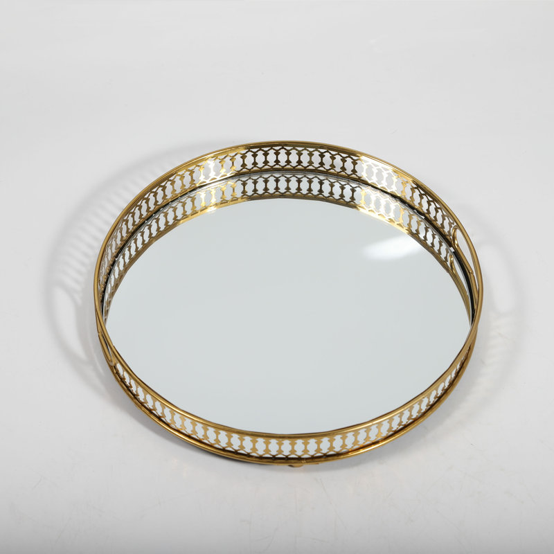 Plateau à miroir rond Vintage