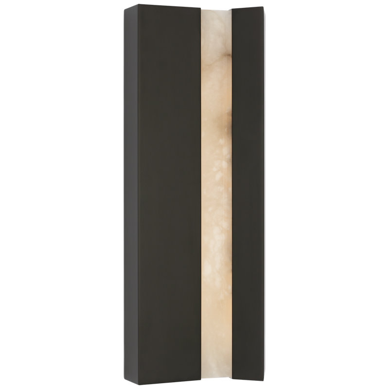 Anne-Marie Barton Austera 32" Sconce with Alabaster, Matte Carbon, 20" H x 8" W x 3.25" D
