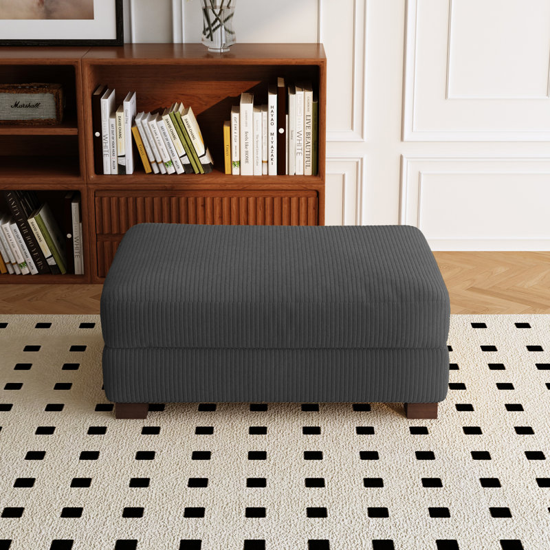 Vontavious Upholstered Ottoman, Gray