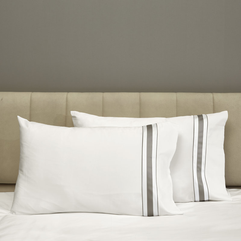 Dimora Pillow Case, Standard Pillowcase, Pearl/Lead Gray