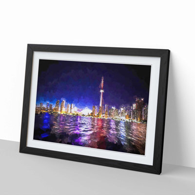 Toronto Skyline in Canada in Abstract - Picture Frame Graphic Art Print