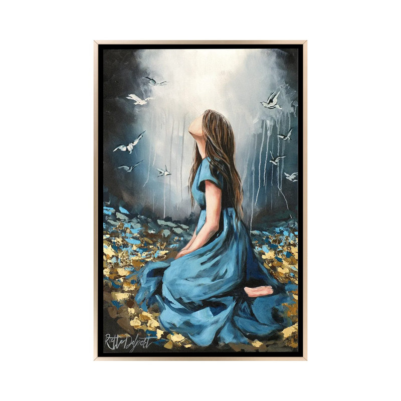 Sy Dra 'N Drome , Champagne, Floater Framed Print Canvas without Mat, 60" H x 40" W