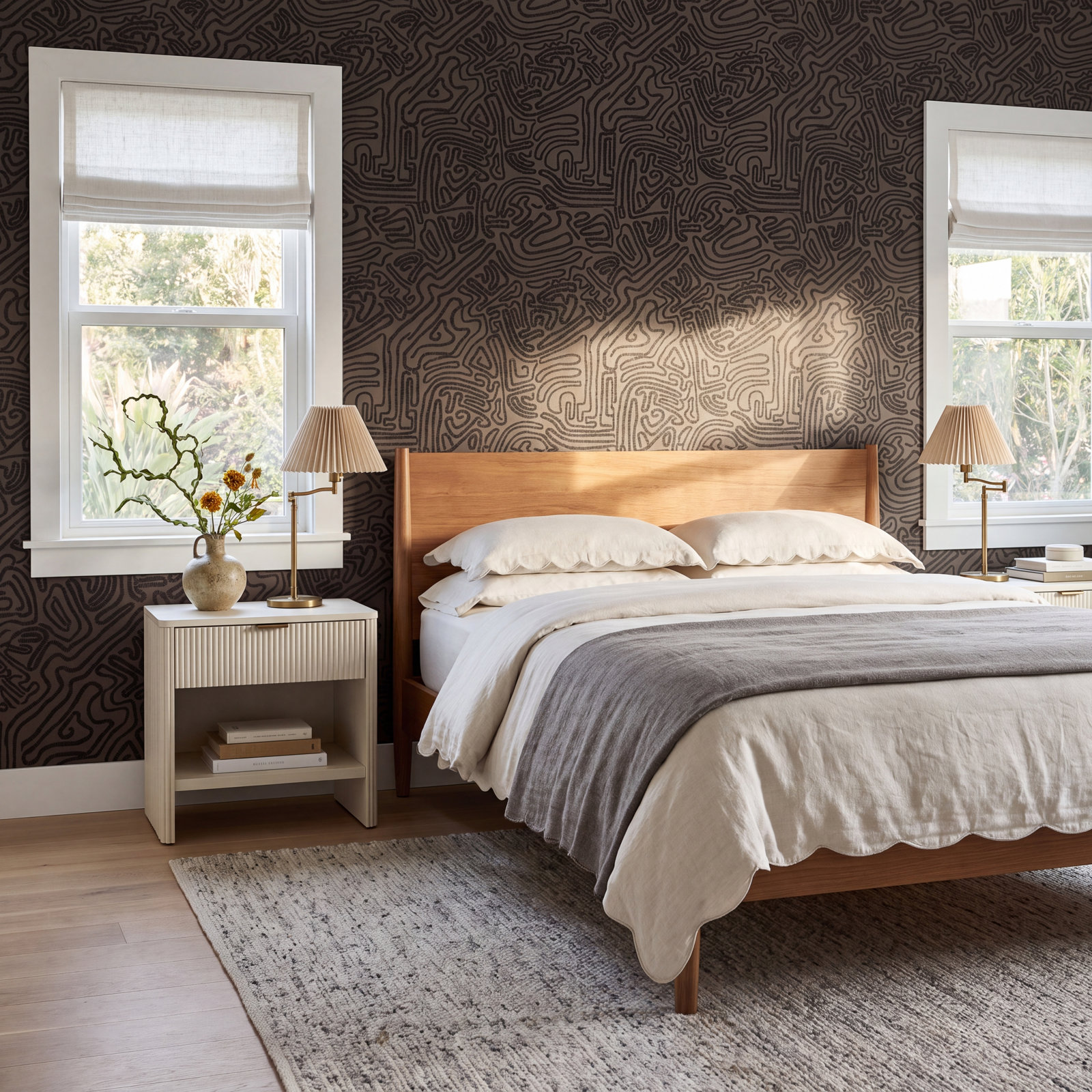 Sketch Peel and Stick Wallpaper, Black