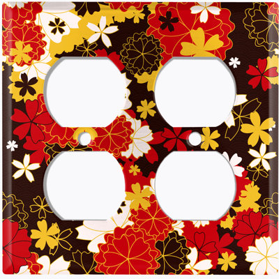 Patterned 2 - Gang Toggle Light Switch Standard Wall Plate