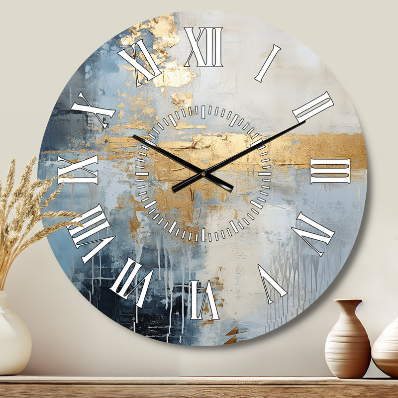 Horloge murale beige et or, Médium