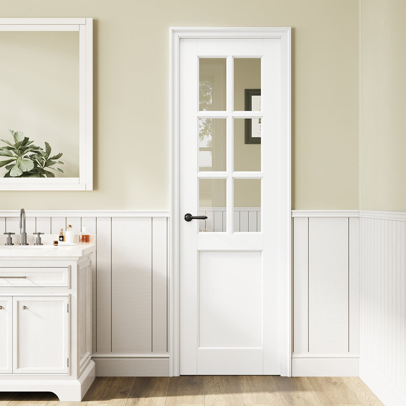 Porte standard 24 "x 96" en verre manufacturé 6-Lite, 24 po x 96 po