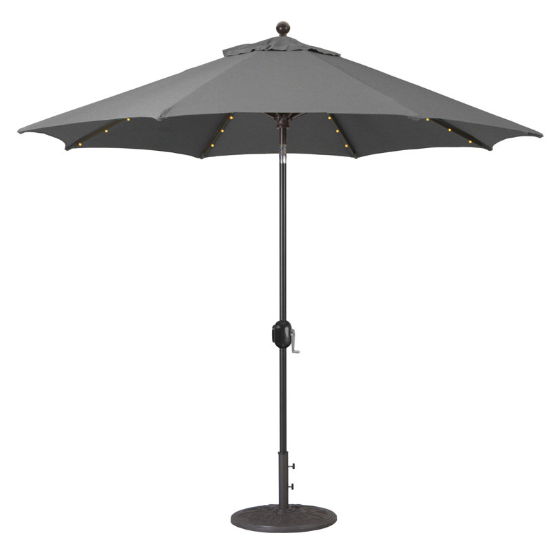Parasol de marché lumineux 9 pi Nadasha, Noir, Charbon