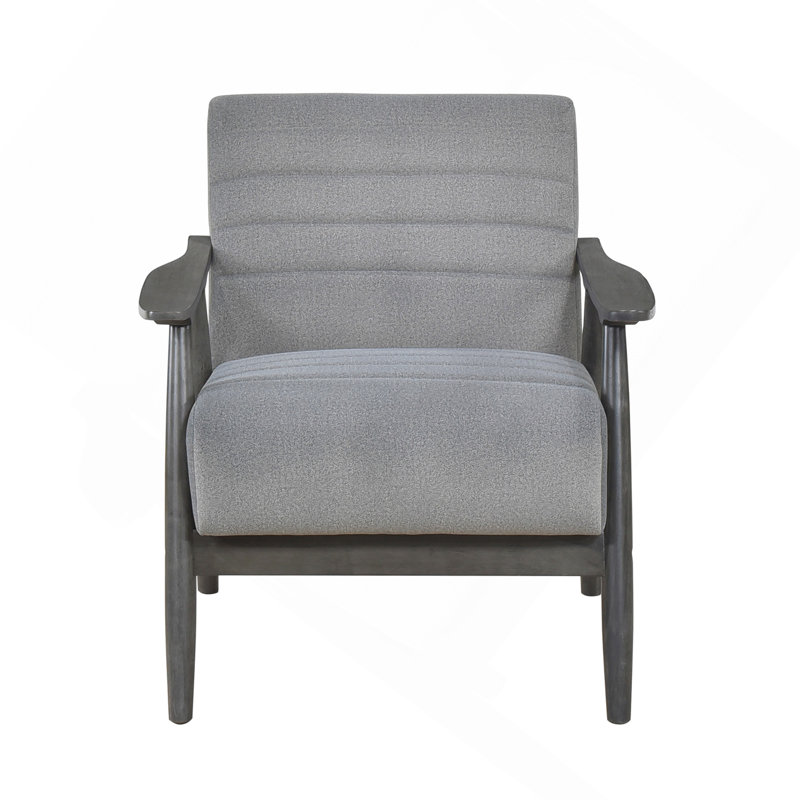 Casual Transitional Accent Chair 1Pc Grey Velvet Upholstery Solid Wood Frame Living Room Furniture