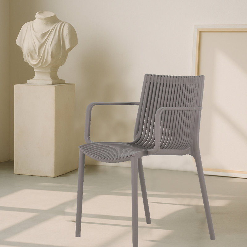 Fauteuils empilables gris chaud 4 pièces Modern Modern, Gris chaleureux