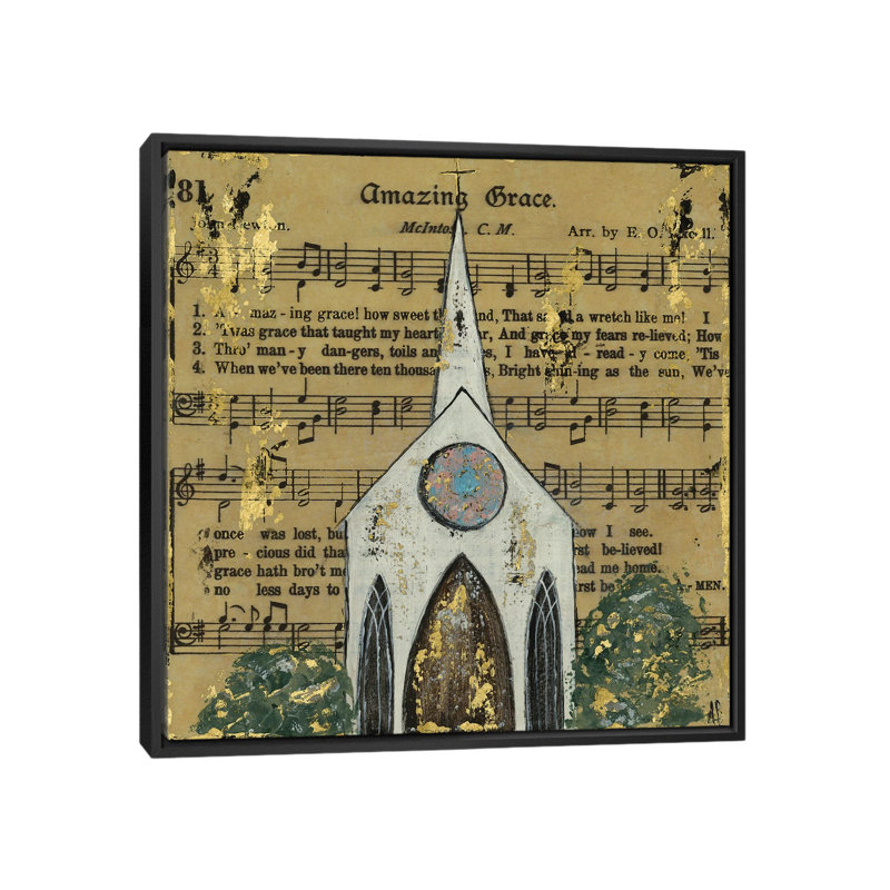 «Amazing Grace Chapel» par Ashley Bradley - impression sur toile tendue, H 12 po x l 12 po x P 1,5 po, Cadre noir