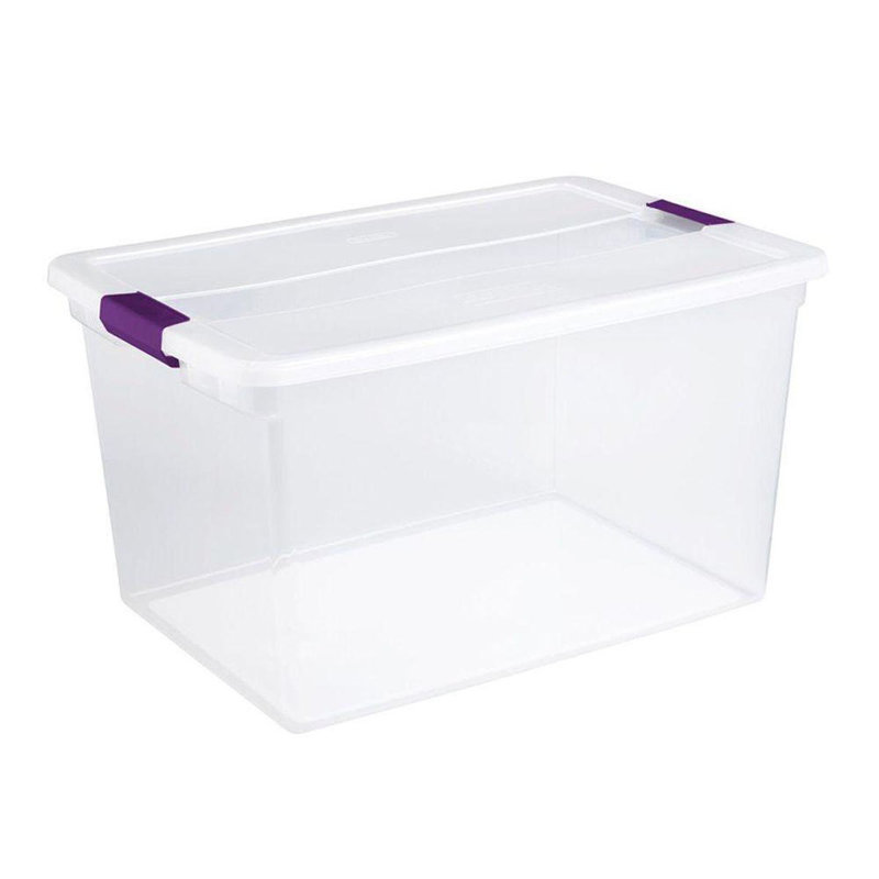 Sterilite 6 Qt Latch Storage Tote (12 Pack) and 66-Qt Latch Storage Tote (6 Pack)