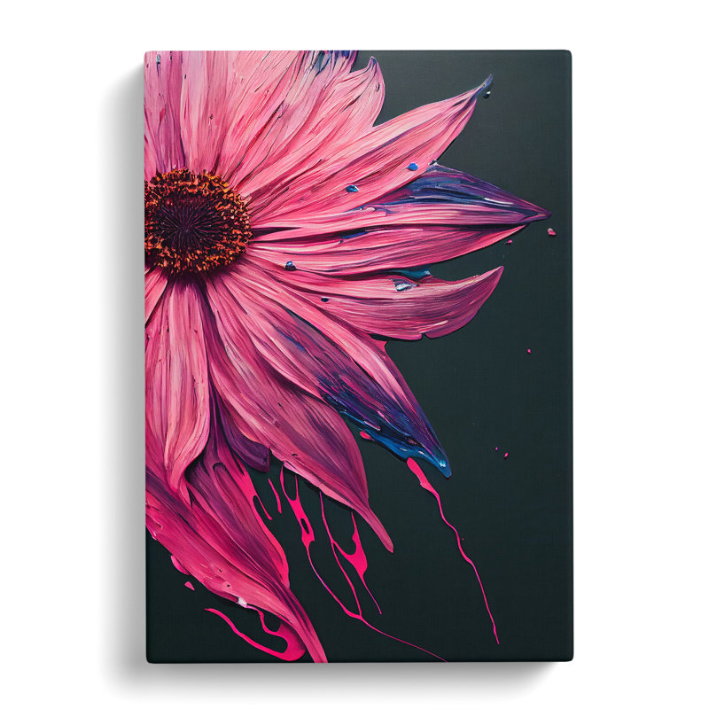 Paint Splash Flower No.5 Abstract - Wrapped Canvas, 50cm H x 35cm W x 3cm D