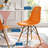 Plastic Dining Chair with Wooden Base-1386291252