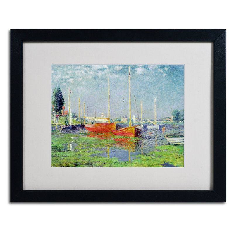Claude Monet Argenteuil Black Framed Canvas Print, 16" x 20"
