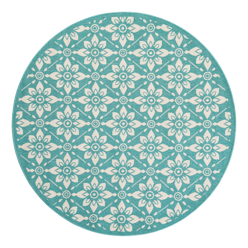 Indoor/Outdoor Trellis Area Rug, Round 5'1"