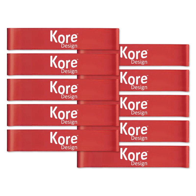 Bandes Kick Design ™ Fidget Kick latex (10 po à 16 po), paquet de 10, rouge, Rouge