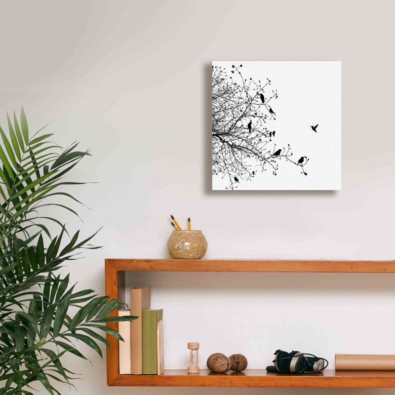 'Bird I' by GraphINC, Giclee Canvas Wall Art, 12" H x 12" W x 0.75" D