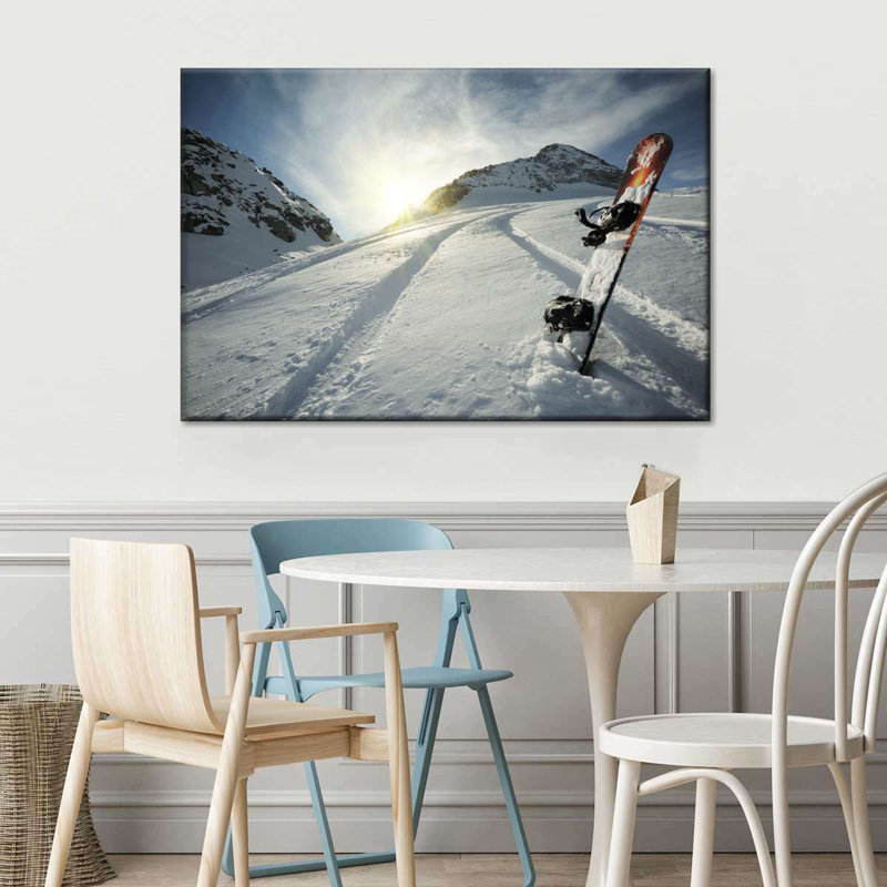 Snowboard, reproduction sur toile, H 32 po x l 48 po x P 1,25 po