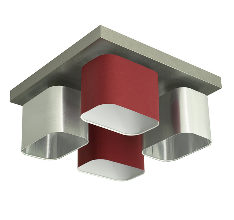 Gonzalez Semi Flush Mount, Calvados, Wine red/Silver