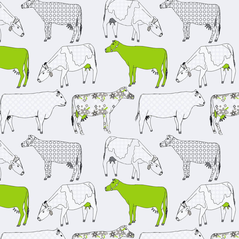 Cohle 10m x 52.8cm Matte Paste the Wall Wallpaper Roll, Green/Grey
