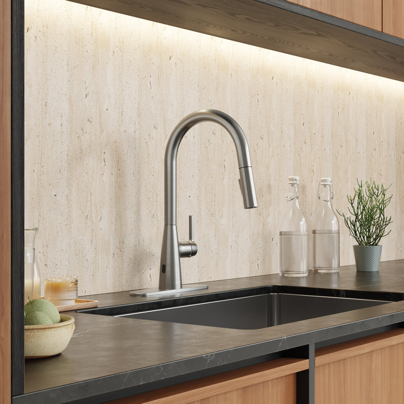 Robinet de cuisine moderne sans contact, Nickel brossé