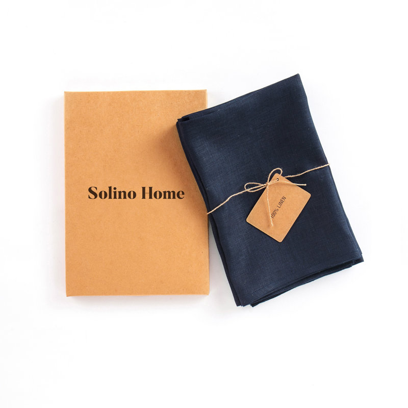 100% Pure Linen Dinner Napkins - Fete, Navy