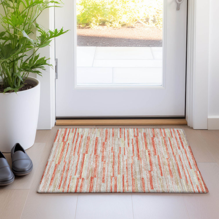 Premium Machine Washable Prisco Salmon Rug