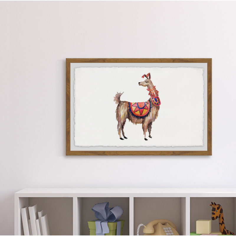 «Trendy Llama», reproduction encadrée, 16 po x 24 po