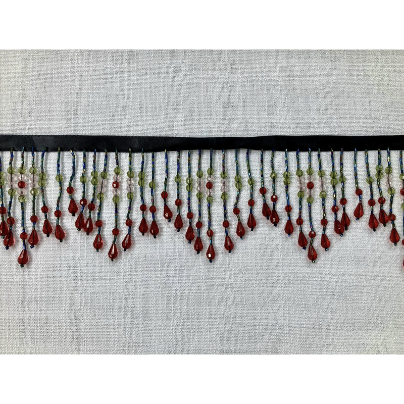 Tissu frangé perlé cristal Lucite