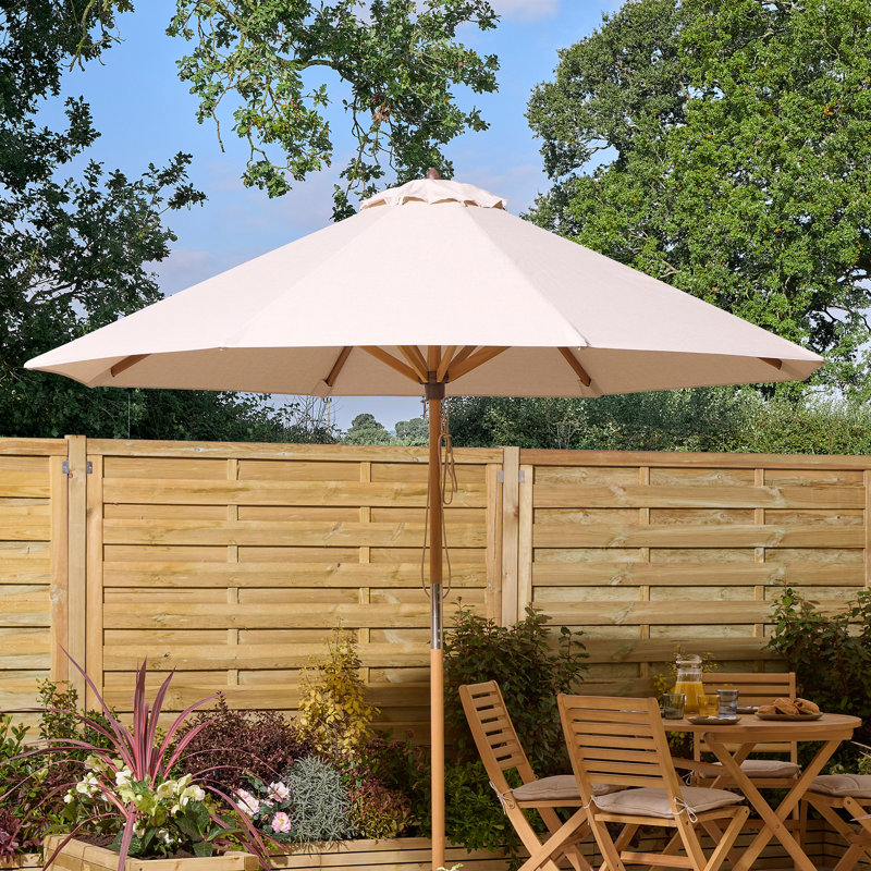 Rowlinson Ashdown Wooden Parasol, 219.5cm H x 197cm W x 197cm D