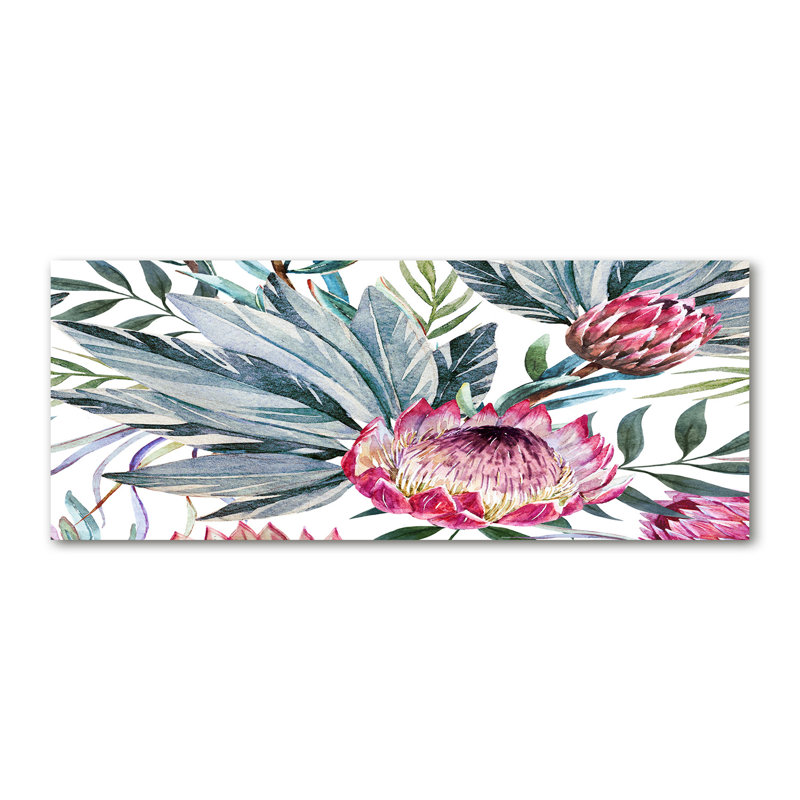 Protea - No Frame Print on Glass, Canvas, 50cm H x 125cm W x 2cm D