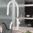 Contemporary Rose Gold Pull-Down Kitchen Faucet with Dual Spray Function