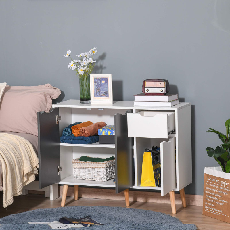 Antero 90cm Sideboard, White/Grey
