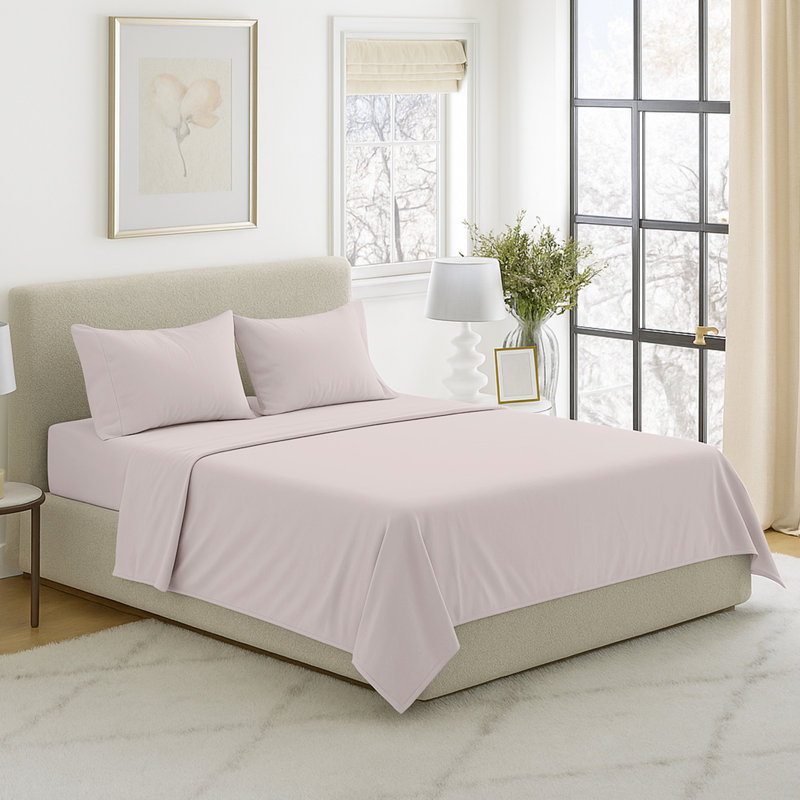 Series 1200 Brushed Microfiber Sheet Set - Wrinkle, Stain & Fade Resistant Bed Linens & Pillowcases, Bone