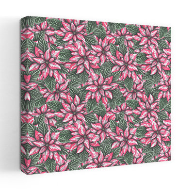 Art contemporain, art floral rétro poinsettia