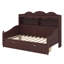 Lit de jour simple avec tiroirs de rangement intégrés, lit de jour simple en bois avec tête de lit et tablettes de rangement-332750549