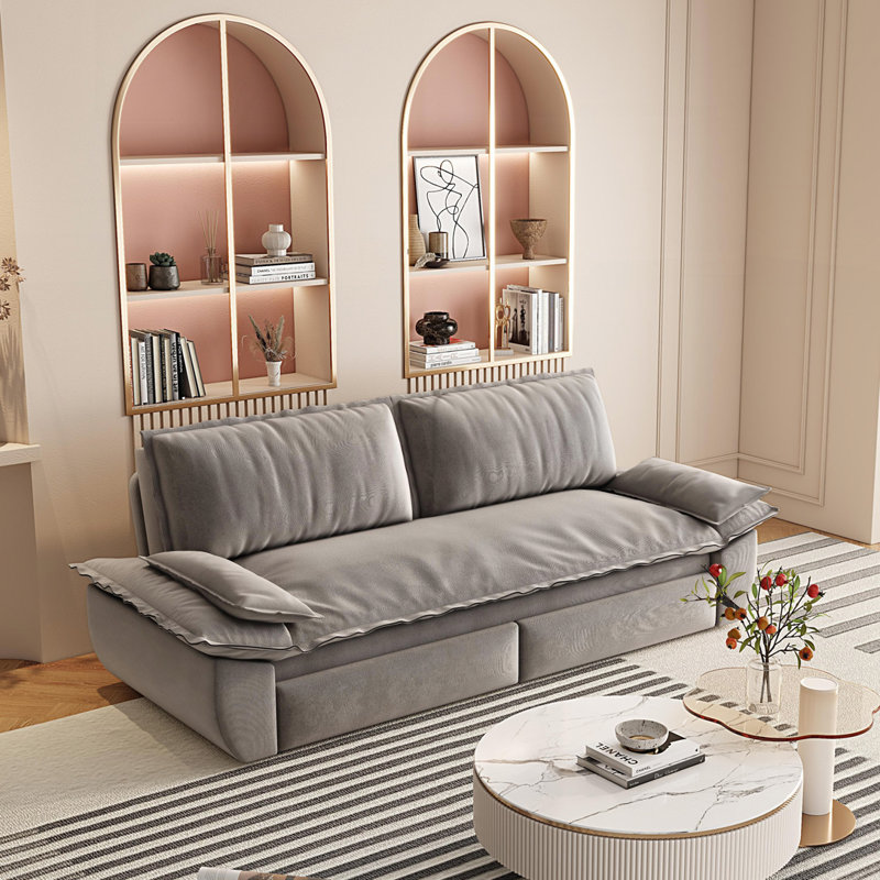 3-in-1 Convertible Sleeper Sofa, Grey