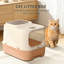 Bac à litière pour chat avec tiroir, bac à litière fermé pour chat, lapin, fuite anti-urine facile à nettoyer (orange)-1326883666